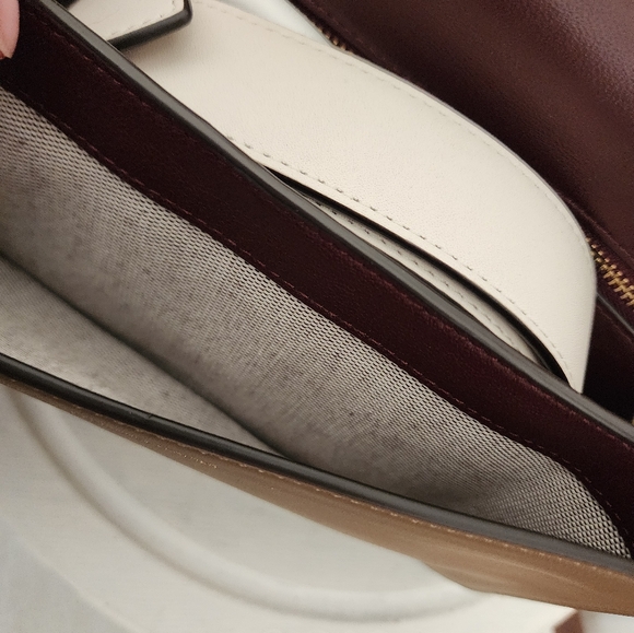 Coach Colorblock Dinky Glovetanned Leather Color: Chalk Multi - Picture 8 of 9